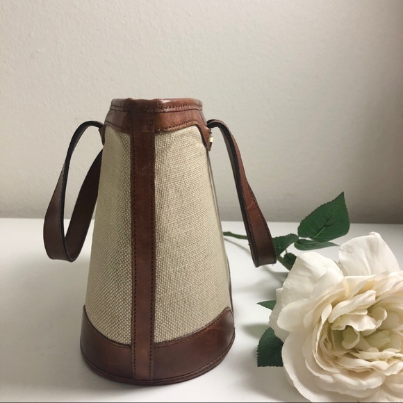 Brahmin woven canvas and genuine leather mini tote - Picture 4 of 8